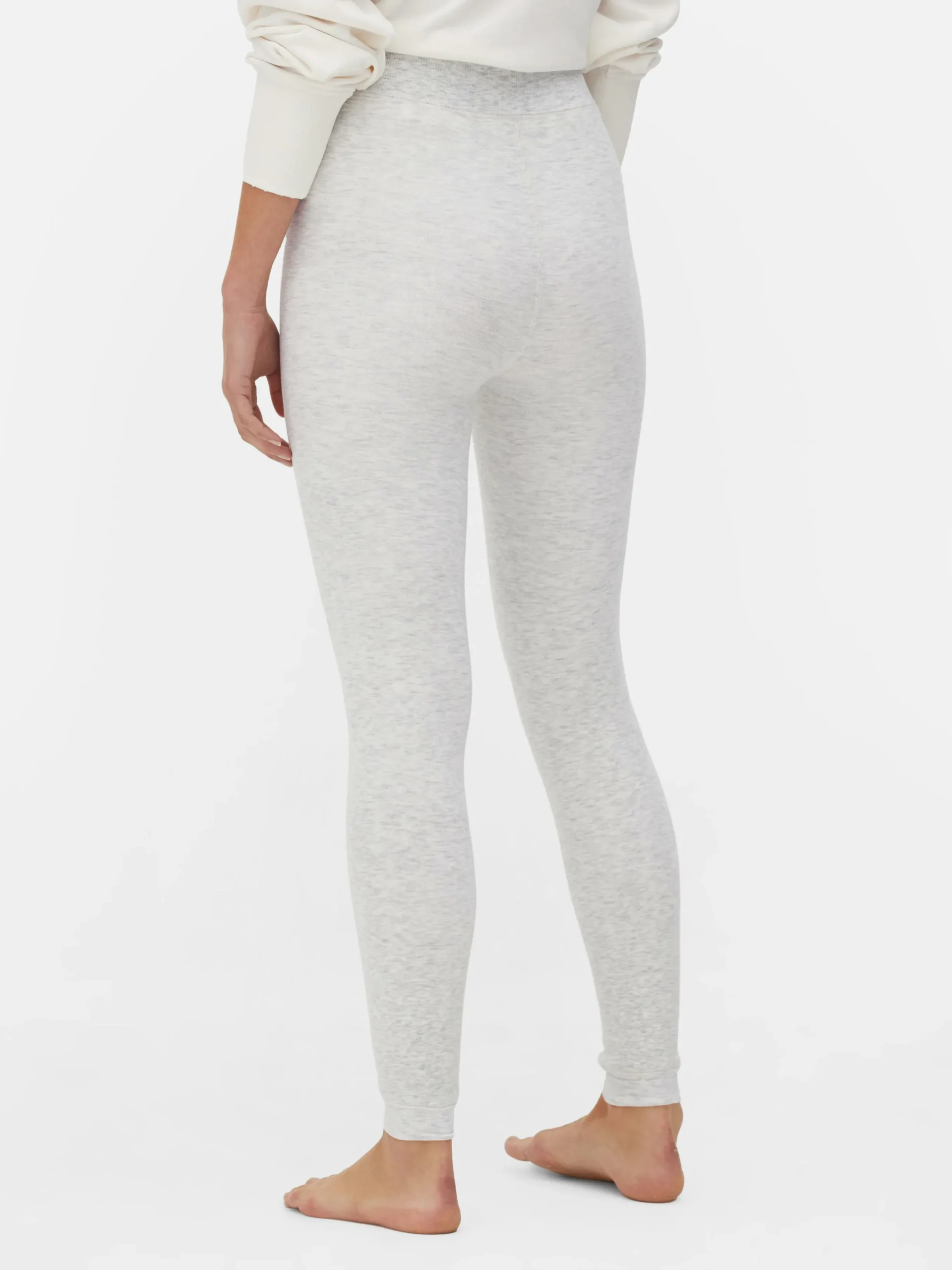 Strumpfhosen|Hosen Und Leggings|Primark Gefütterte, Melierte Leggings Aus Samt Grau meliert