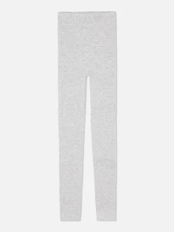 Strumpfhosen|Hosen Und Leggings|Primark Gefütterte, Melierte Leggings Aus Samt Grau meliert