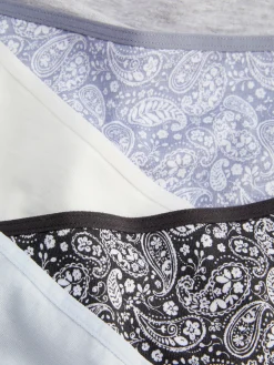 Slips|Primark Gemusterte Tangas, 5er-Pack Blau