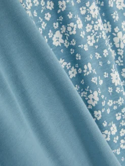 Schlafanzüge|Primark Gemusterter, Kurzärmeliger Schlafanzug Mittelblau