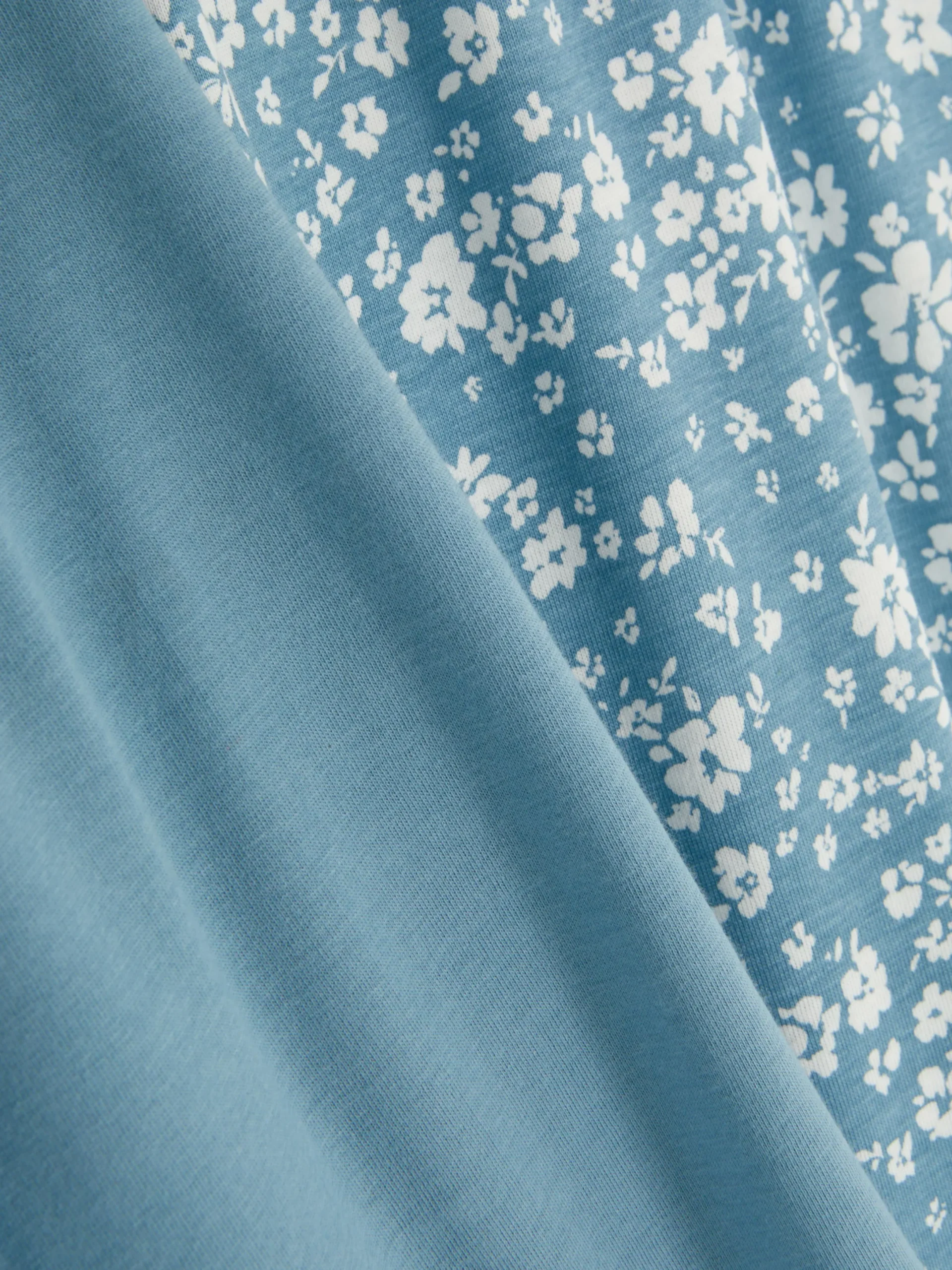 Schlafanzüge|Primark Gemusterter, Kurzärmeliger Schlafanzug Mittelblau