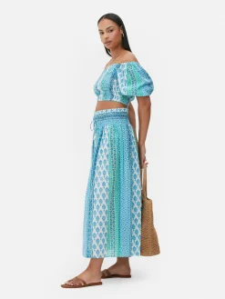 Röcke|Primark Gemusterter Maxirock Zum Kombinieren Blau