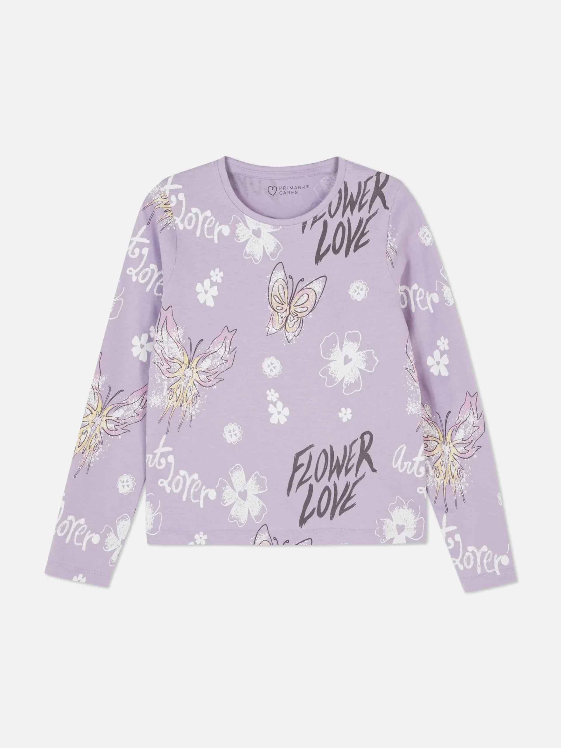 Tops Und T-Shirts|Primark Gemustertes Langarmshirt Lilafarben