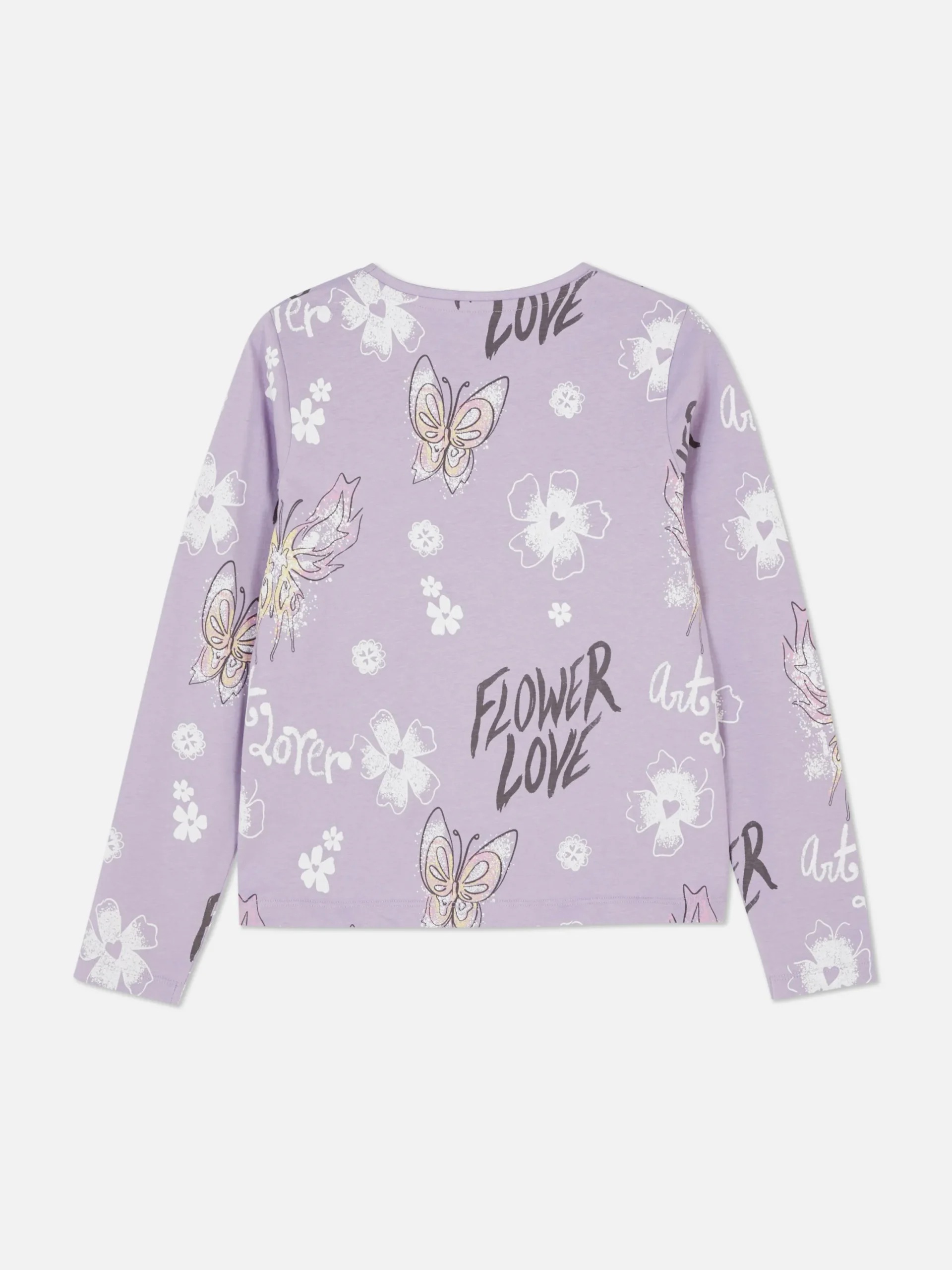 Tops Und T-Shirts|Primark Gemustertes Langarmshirt Lilafarben