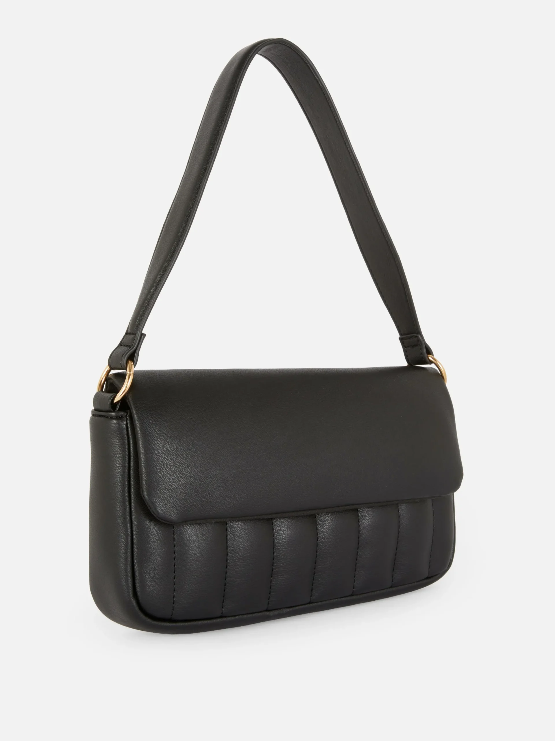 Taschen Und Portemonnaies|Primark Gepolsterte Schultertasche Aus Kunstleder Schwarz