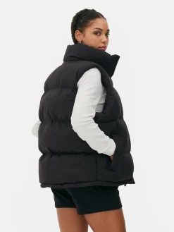 Jacken Und Mäntel|Primark Gepolsterte Weste Mit Trichterkragen Schwarz