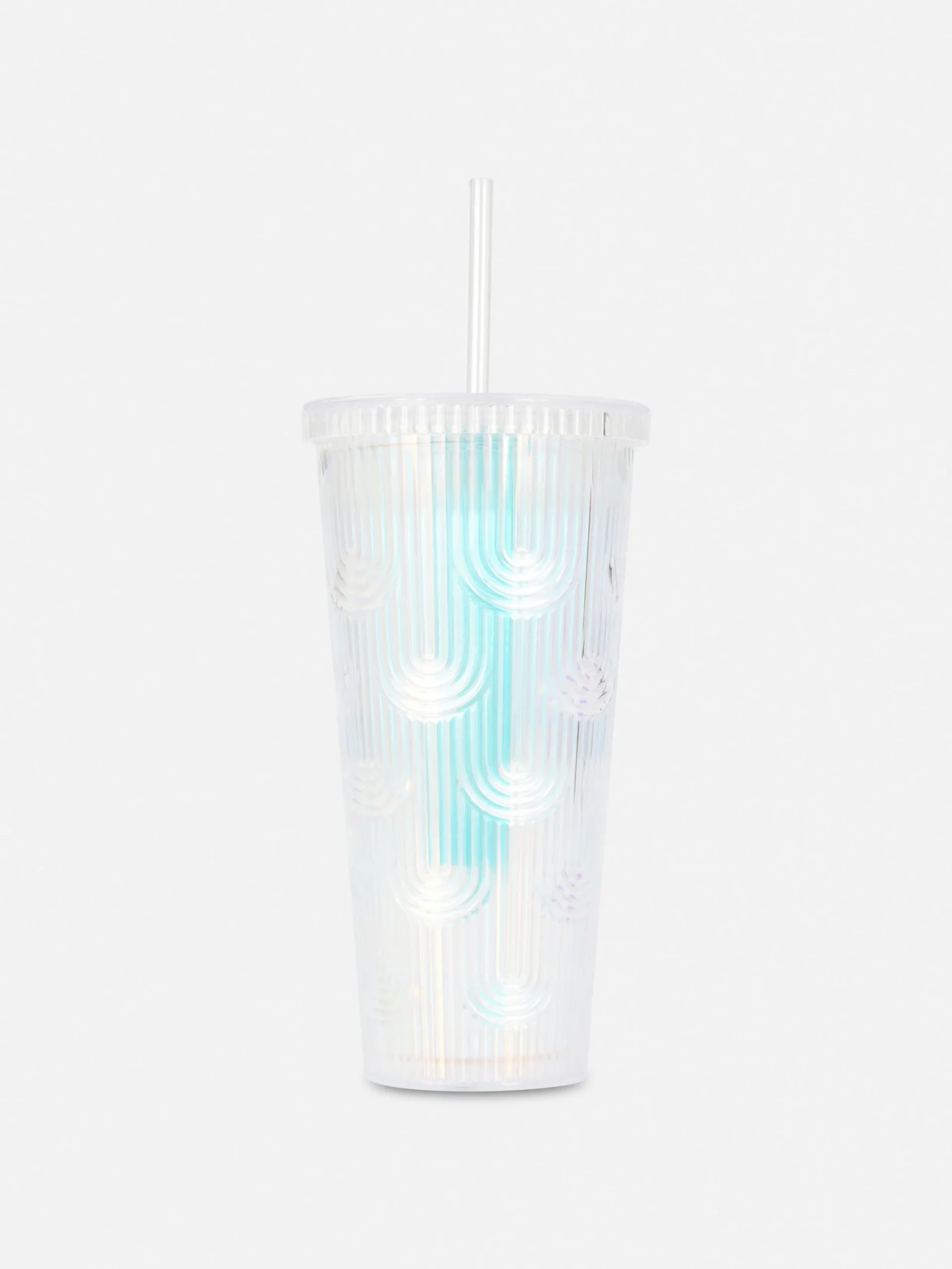 Tassen Und Becher|Primark Geprägter Becher Mit Trinkhalm Multi