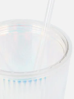 Tassen Und Becher|Primark Geprägter Becher Mit Trinkhalm Multi
