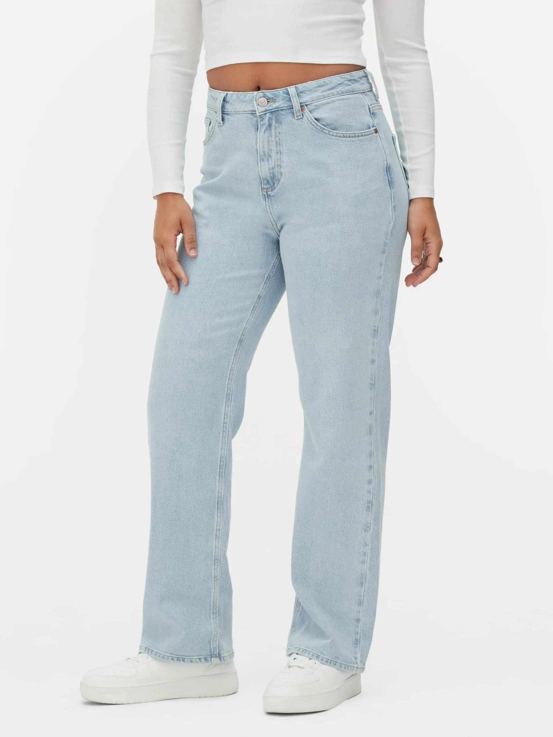 Denim|Jeans|Primark Gerade Geschnittene Denim-Jeans Hellblau