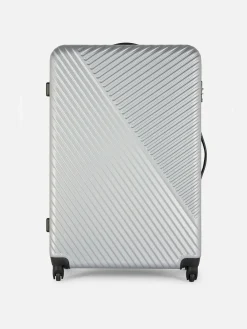 Koffer Und Reisegepäck|Primark Geriffelter Hartschalenkoffer Mit Vier Rädern Silber