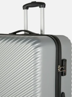 Koffer Und Reisegepäck|Primark Geriffelter Hartschalenkoffer Mit Vier Rädern Silber