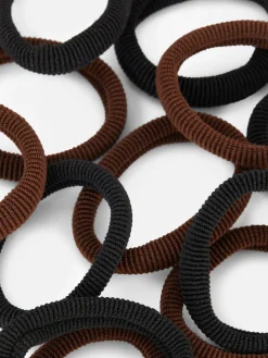 Haarschmuck|Primark Gerippte Haargummis, 20er-Pack Schwarz
