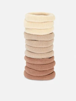 Haarschmuck|Primark Gerippte Haargummis, 20er-Pack Gelb