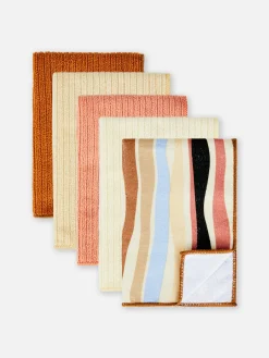 Geschirr|Primark Gerippte Haushaltstücher, 5er-Pack Nude