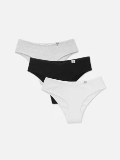 Slips|Primark Gerippte Hipster-Slips, 3er-Pack Schwarz/Weiß