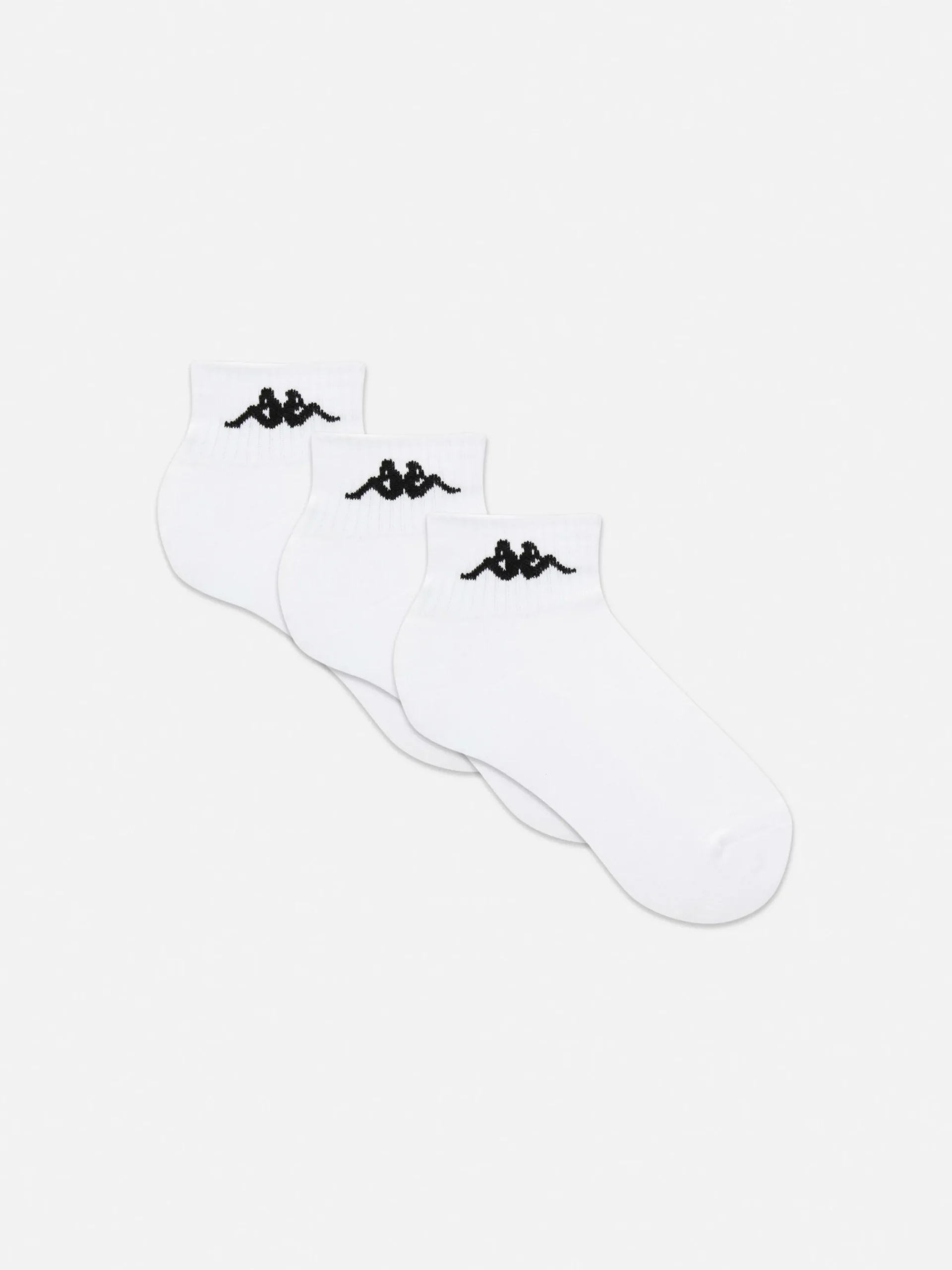 Socken|Primark Gerippte „Kappa X “ Crew-Socken, 3er-Pack Weiß