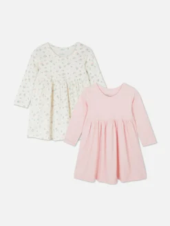 Kleider Und Röcke|Primark Gerippte, Langärmelige Kleider, 2er-Pack Multi