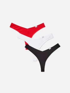 Slips|Primark Gerippte Miami-Tangas, 3er-Pack Rot