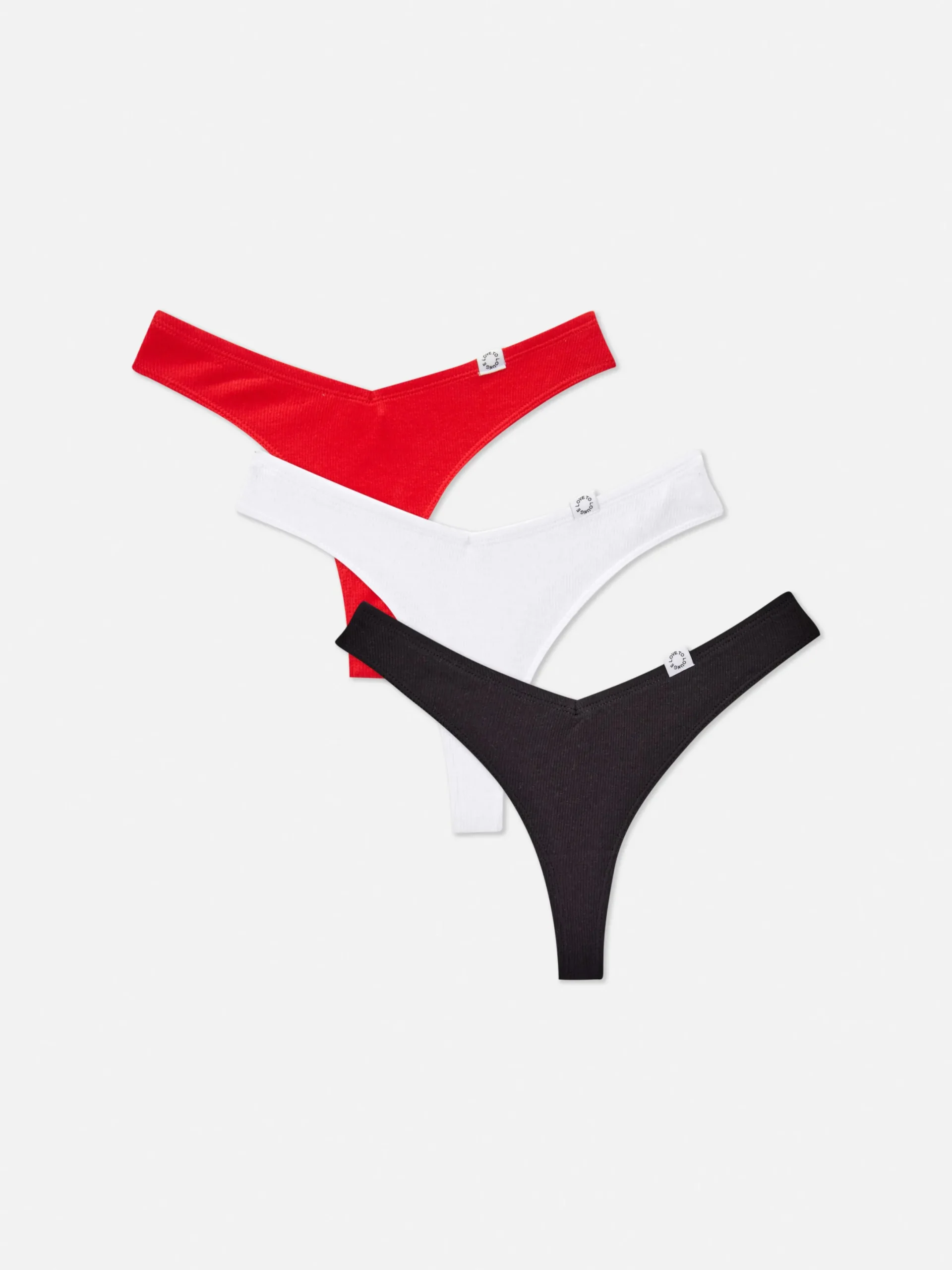 Slips|Primark Gerippte Miami-Tangas, 3er-Pack Rot