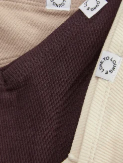 Slips|Primark Gerippte Miami-Tangas, 3er-Pack Mokkafarben