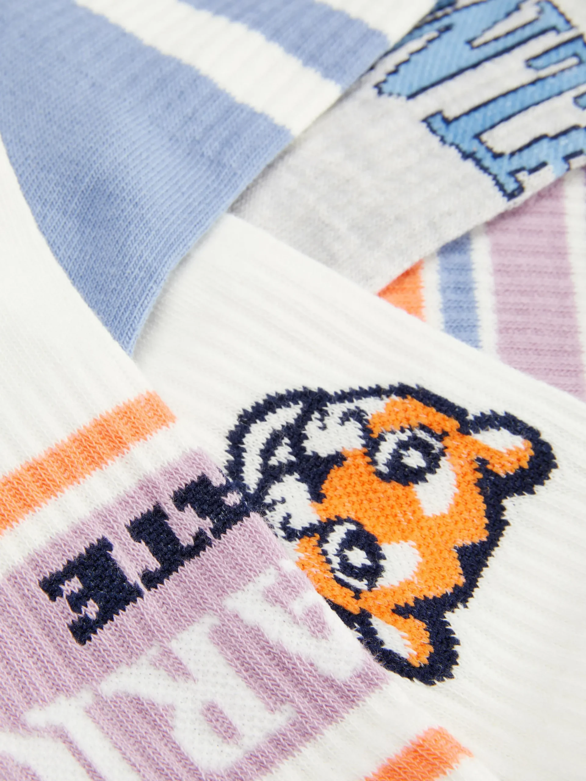 Socken Und Strumpfhosen|Primark Gerippte Söckchen Mit College-Prints, 5er-Pack Orange