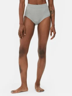 Slips|Primark Gerippte Slips Mit Hohem Bund, 3er-Pack Schwarz