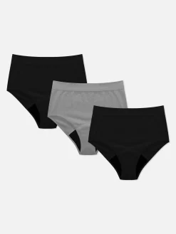 Slips|Primark Gerippte Slips Mit Hohem Bund, 3er-Pack Schwarz
