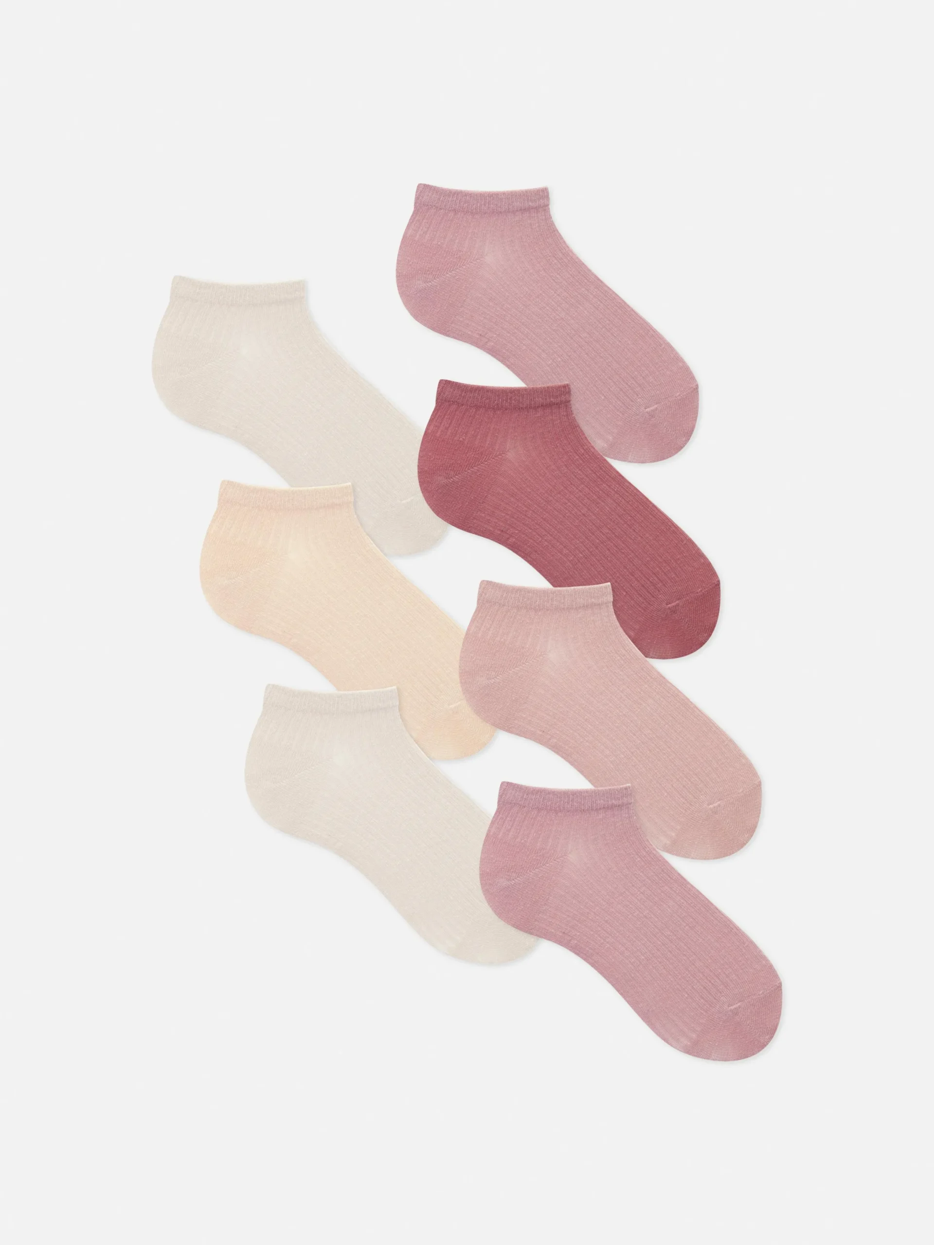 Socken|Primark Gerippte Sneakersocken, 7er-Pack Rosa