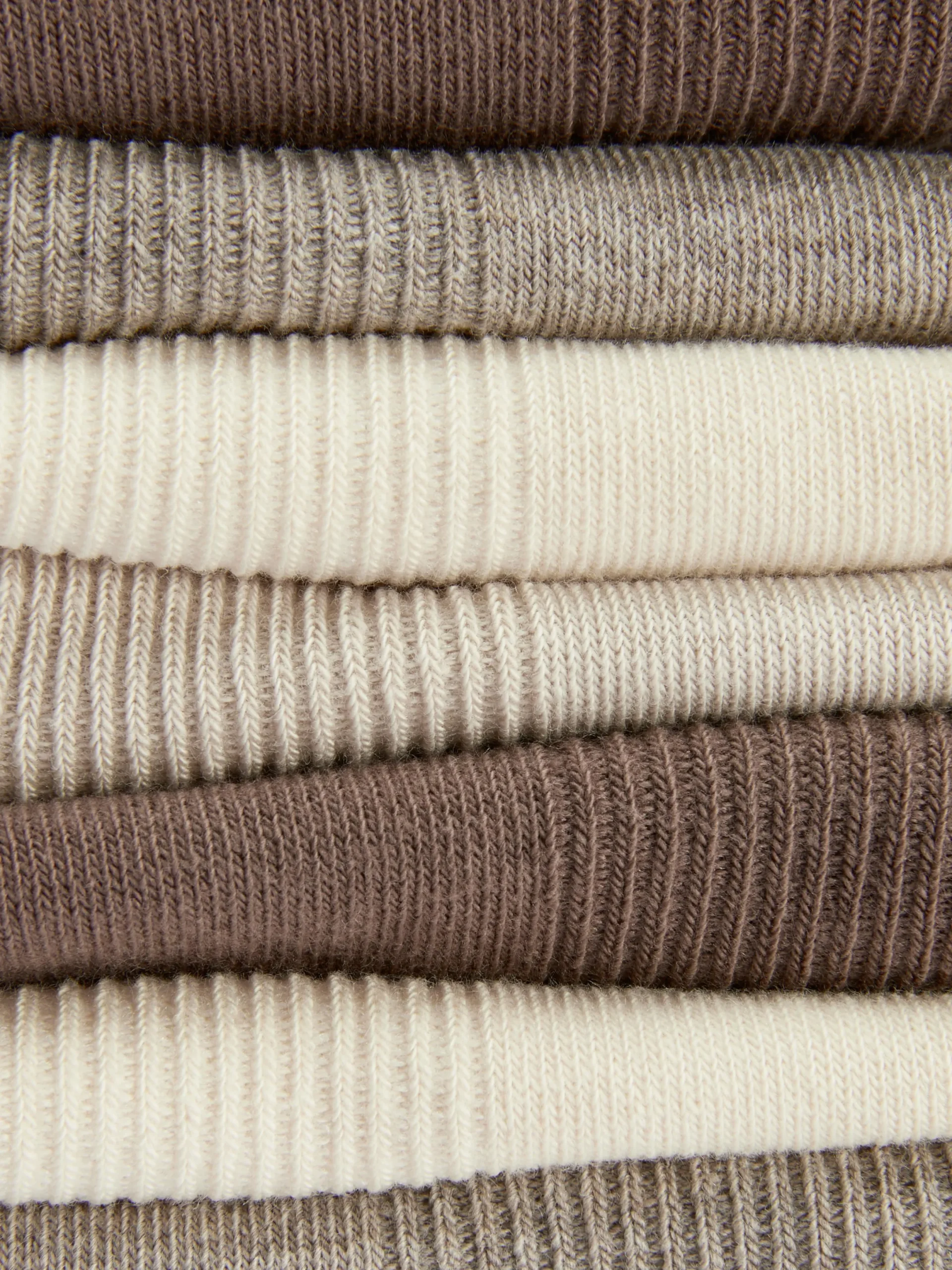 Socken|Primark Gerippte Sneakersocken, 7er-Pack Hellbeige
