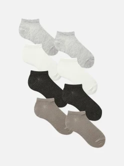 Socken|Primark Gerippte Sneakersocken In Neutralen Tönen, 7er-Pack Grau