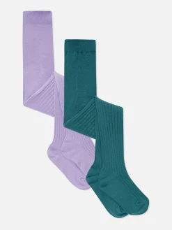 Socken Und Strumpfhosen|Primark Gerippte Strumpfhose, 2er-Pack Lilafarben