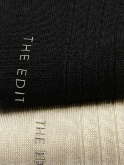 Socken|Primark Gerippte „The Edit“ Socken, 2er-Pack Elfenbeinfarben