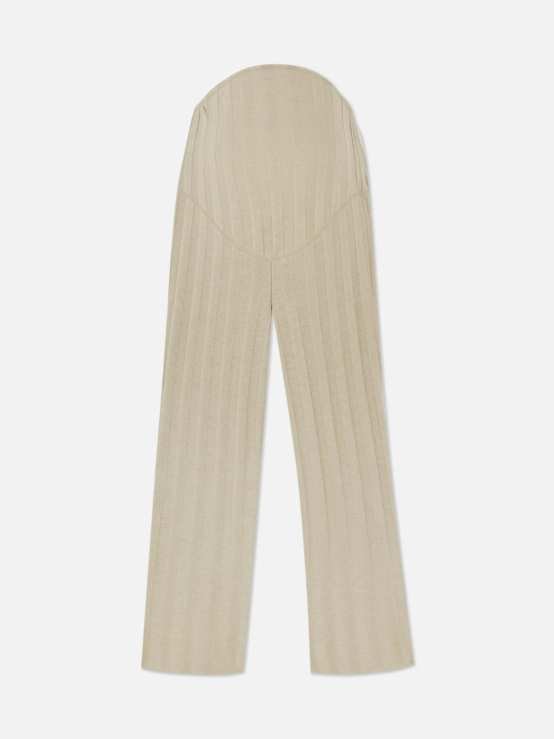 Hosen Und Leggings|Primark Gerippte Umstandshose Mit Weitem Bein Beige