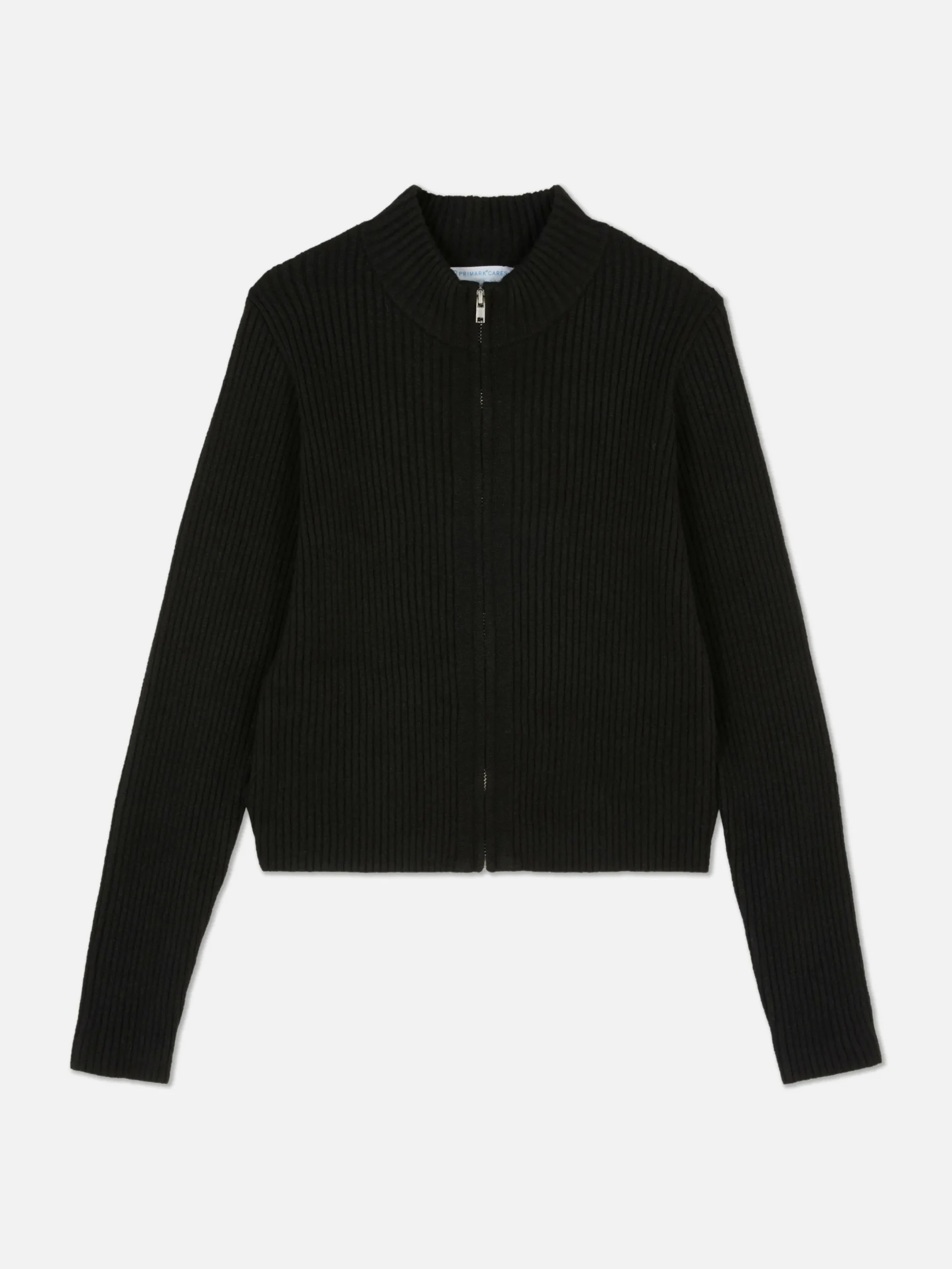 Pullover Und Cardigans|Primark Gerippter Cardigan Mit Reißverschluss Schwarz
