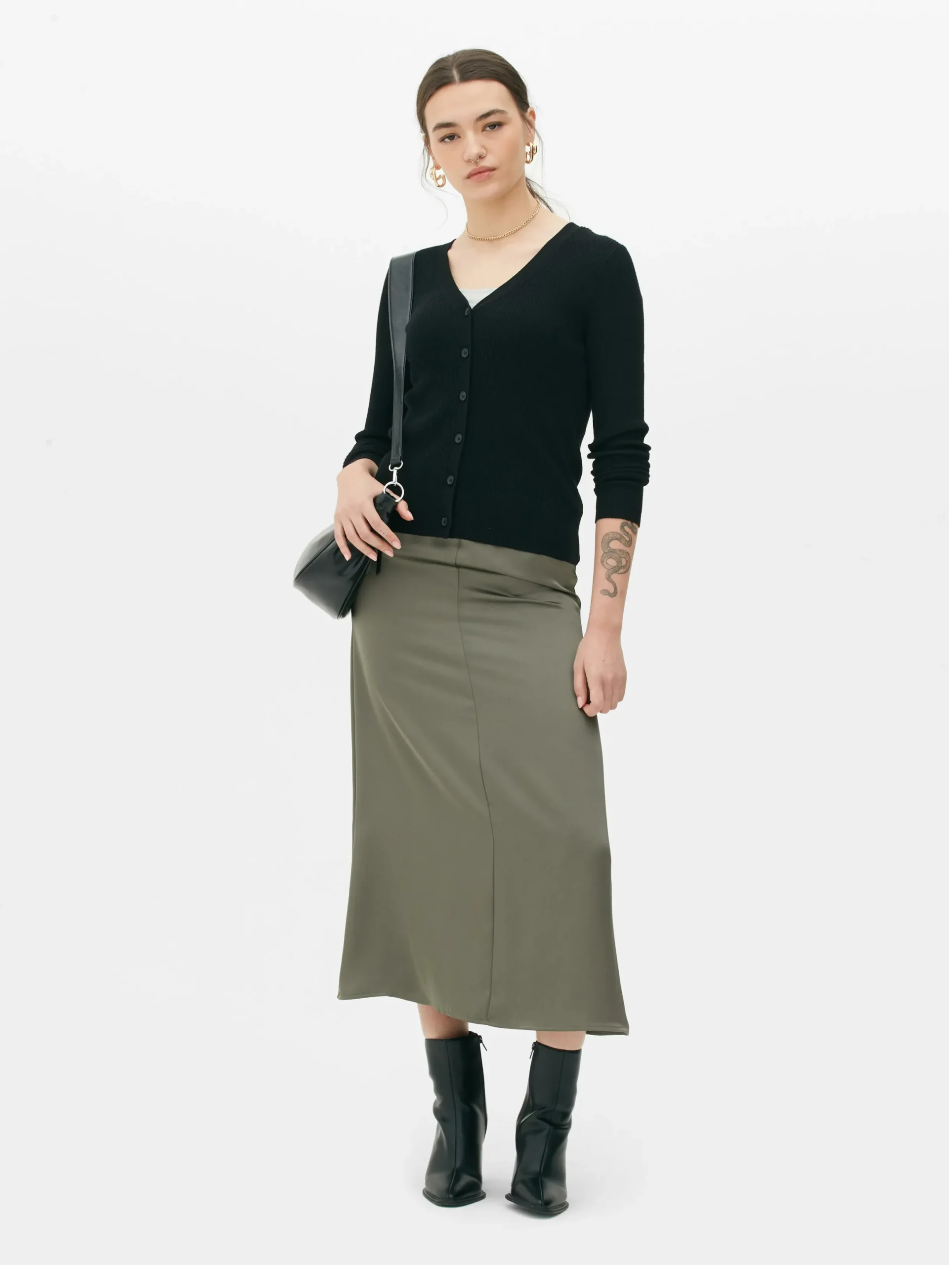 Pullover Und Cardigans|Primark Gerippter Cardigan Mit V-Ausschnitt Schwarz