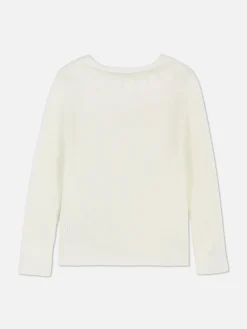 Pullover Und Cardigans|Primark Gerippter Pullover Mit Rüschenkragen Ecrufarben