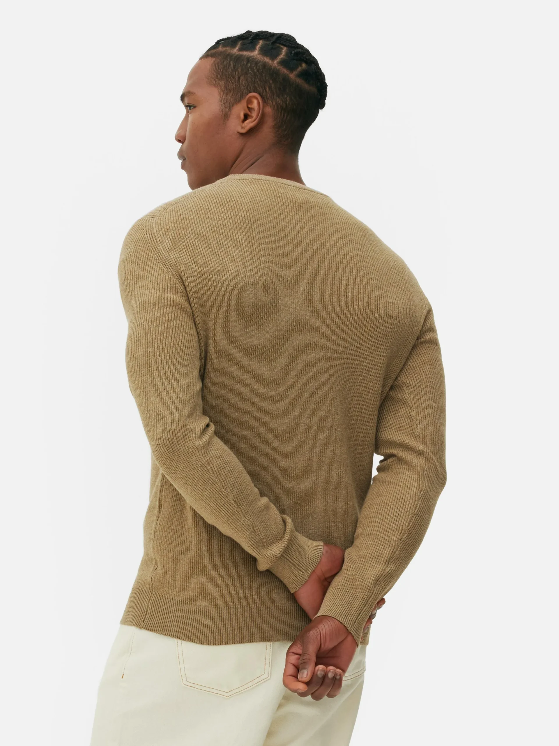 Pullover Und Cardigans|Primark Gerippter Pullover Mit Rundhalsausschnitt Taupefarben