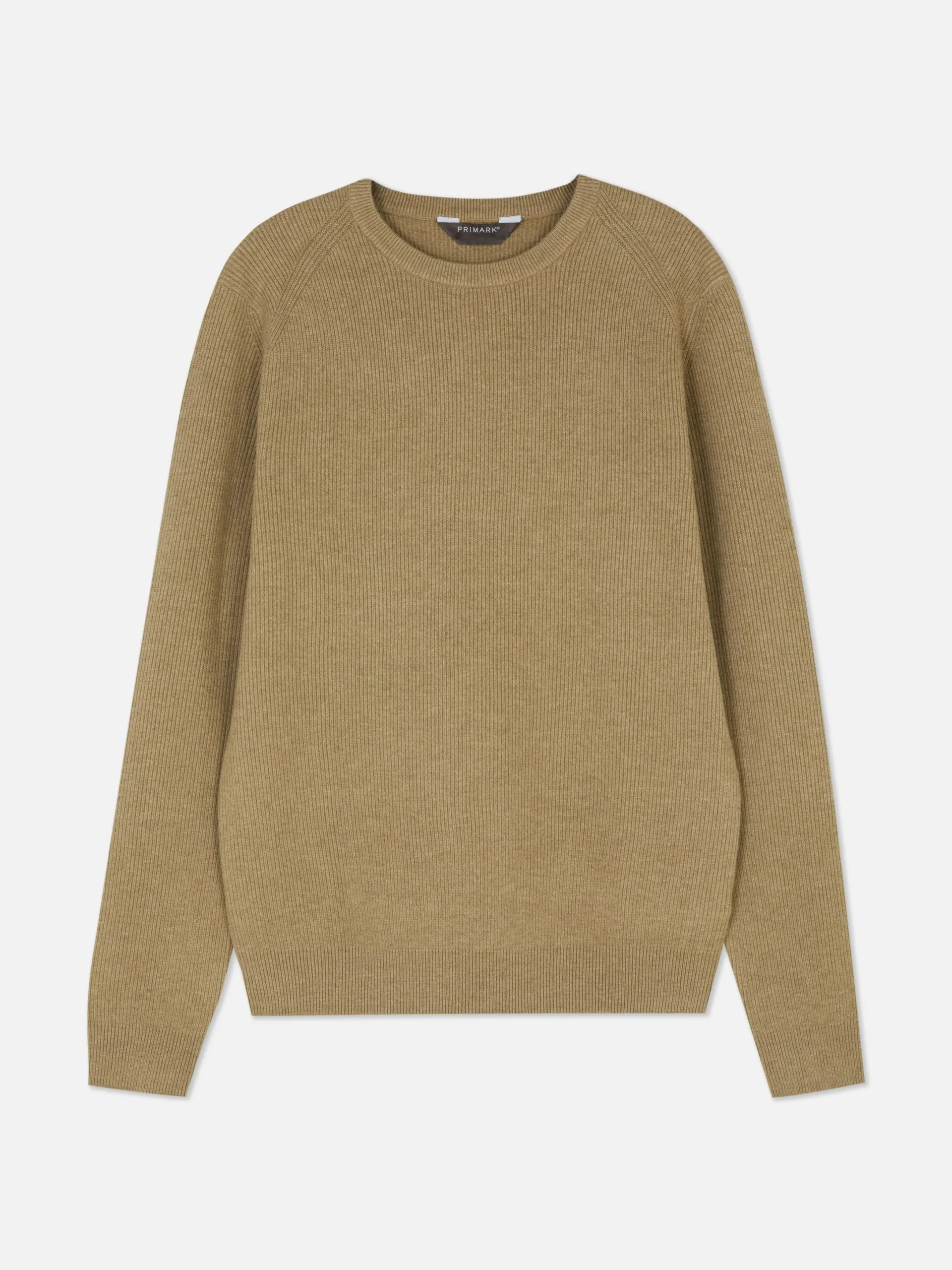Pullover Und Cardigans|Primark Gerippter Pullover Mit Rundhalsausschnitt Taupefarben