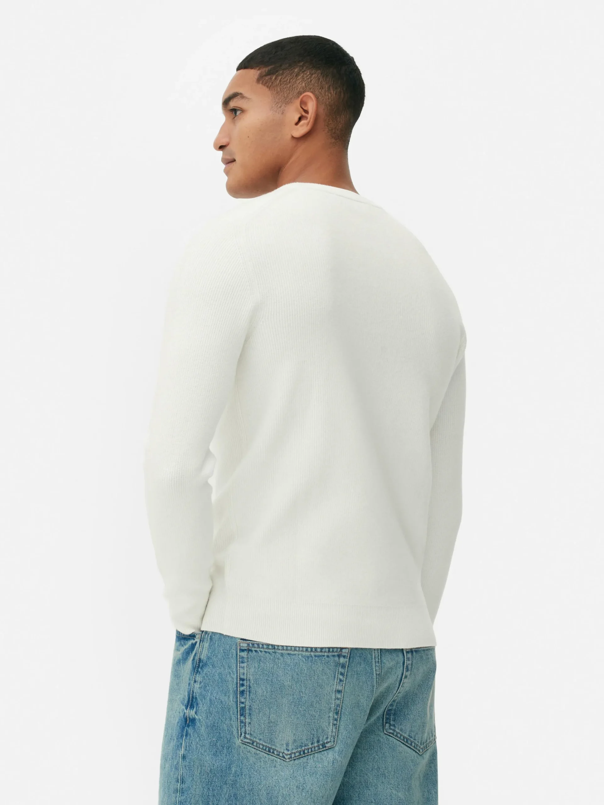 Pullover Und Cardigans|Primark Gerippter Pullover Mit Rundhalsausschnitt Ecrufarben