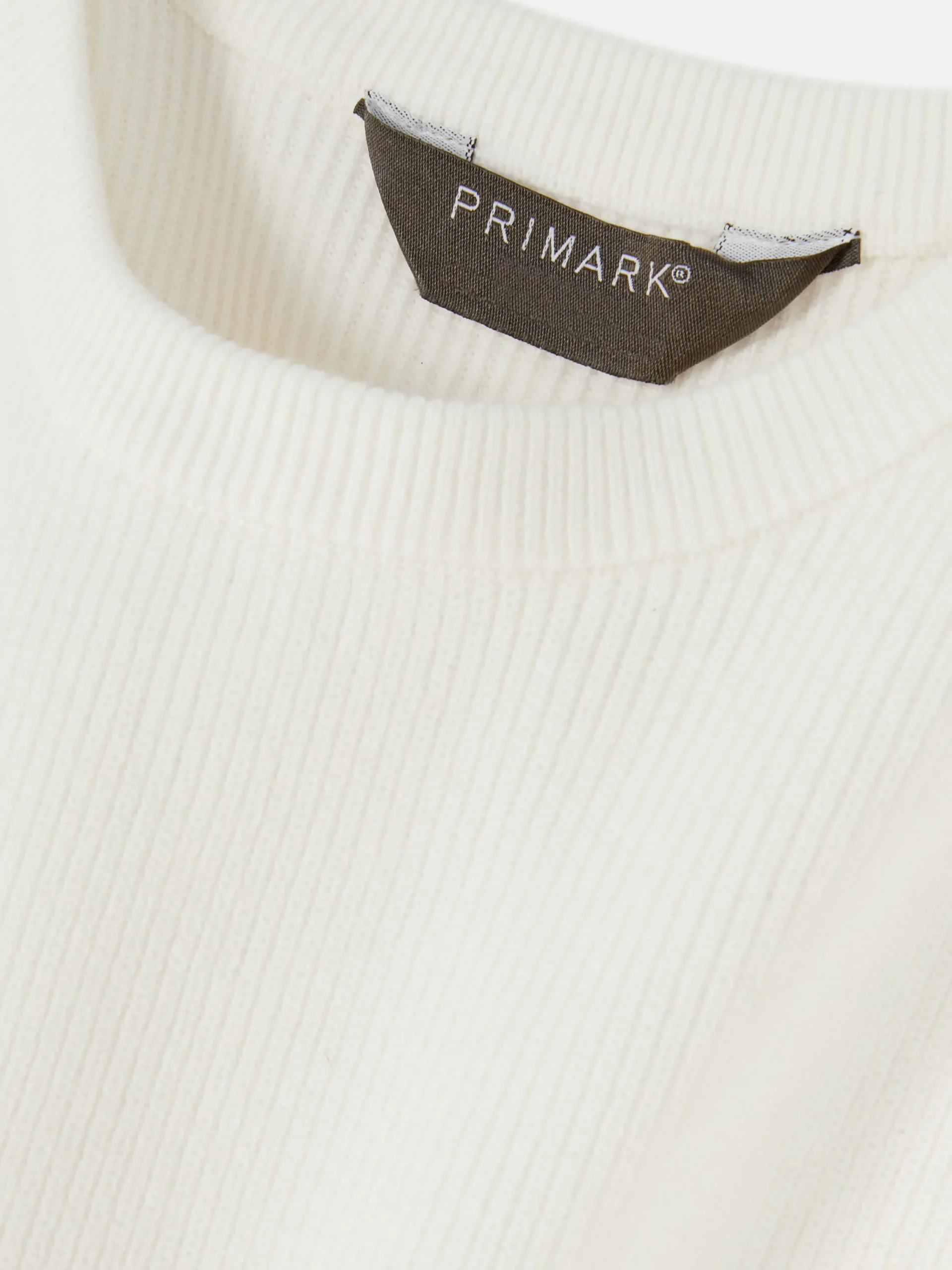 Pullover Und Cardigans|Primark Gerippter Pullover Mit Rundhalsausschnitt Ecrufarben