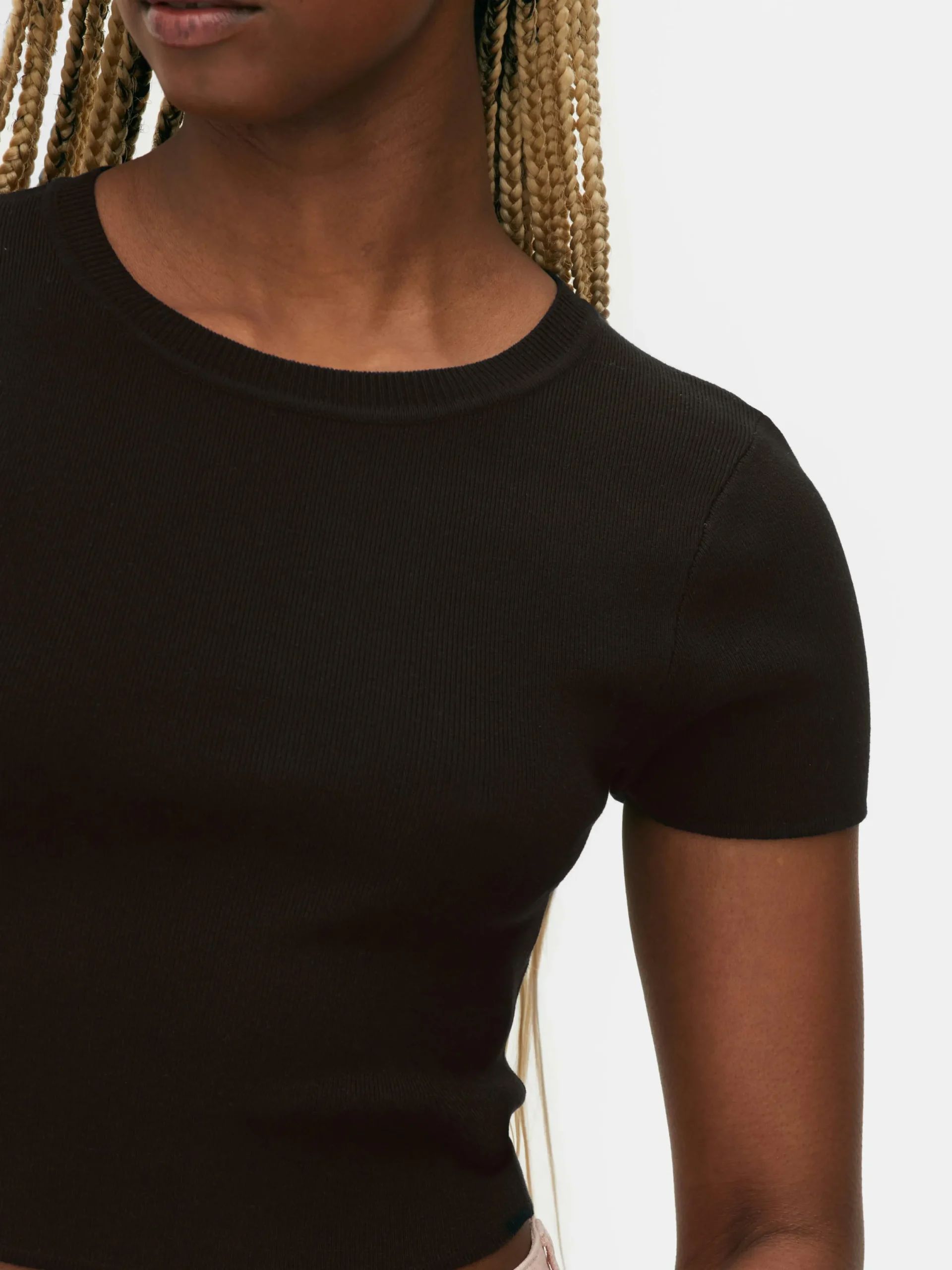 Tops Und T-Shirts|Primark Geripptes, Bauchfreies Top Schwarz