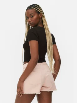 Tops Und T-Shirts|Primark Geripptes, Bauchfreies Top Schwarz