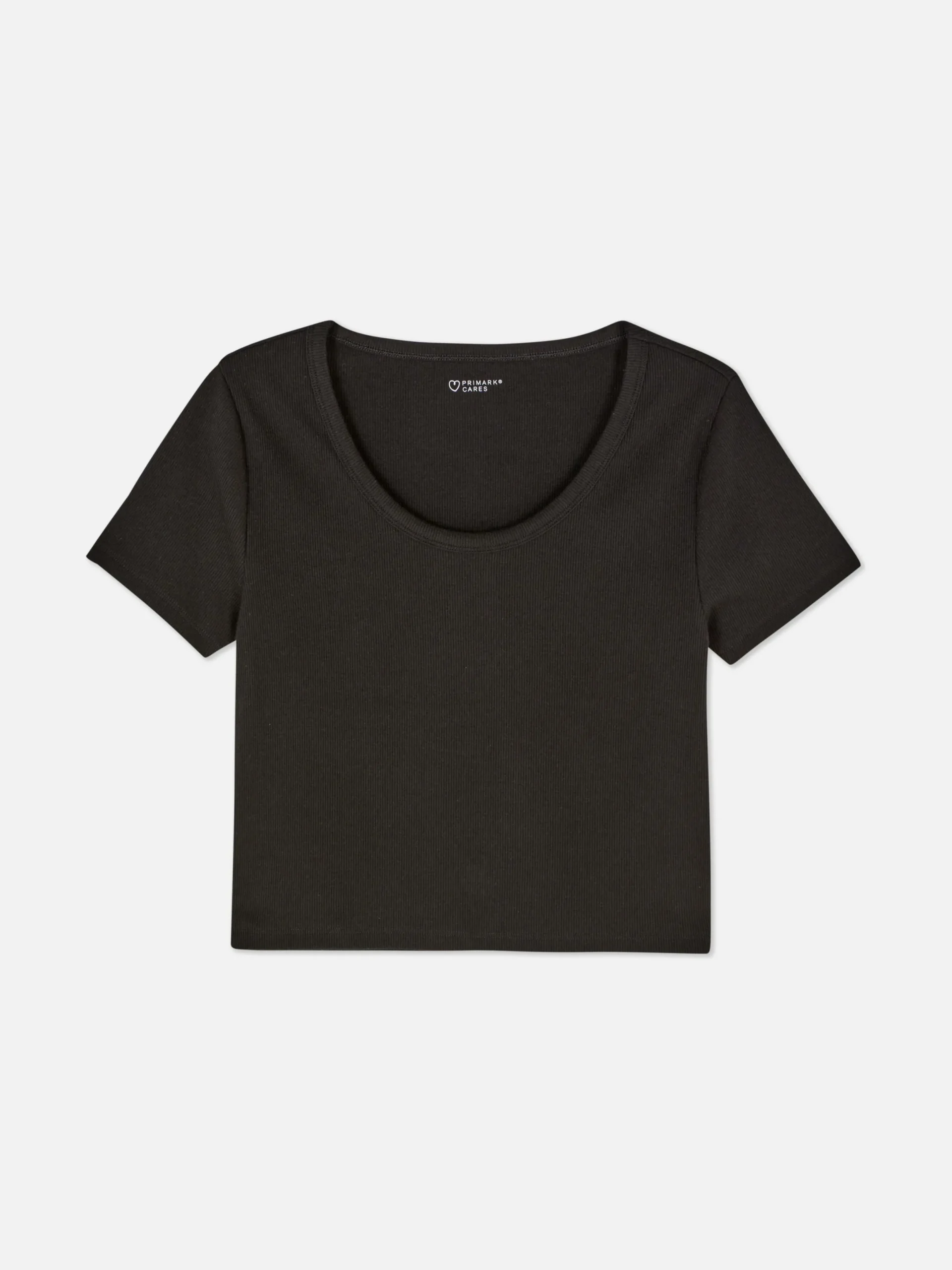 Tops Und T-Shirts|Primark Geripptes, Bauchfreies Top Schwarz