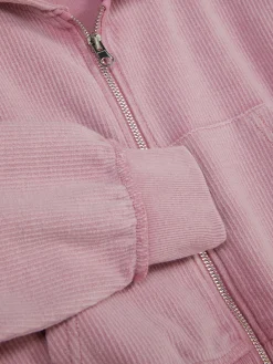 Hoodies Und Sweatshirts|Primark Geripptes Hoodie Mit Reißverschluss Rosa