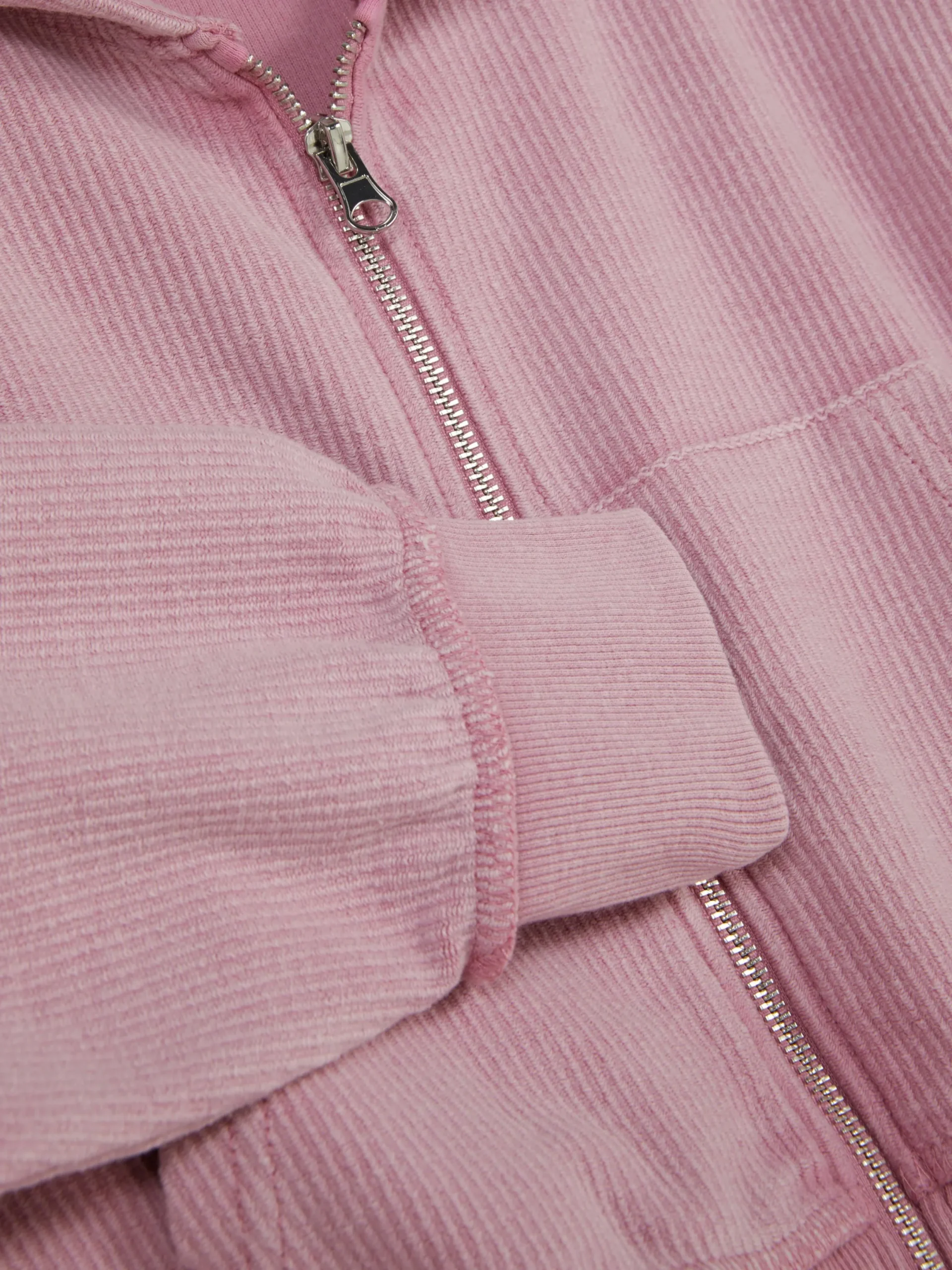 Hoodies Und Sweatshirts|Primark Geripptes Hoodie Mit Reißverschluss Rosa