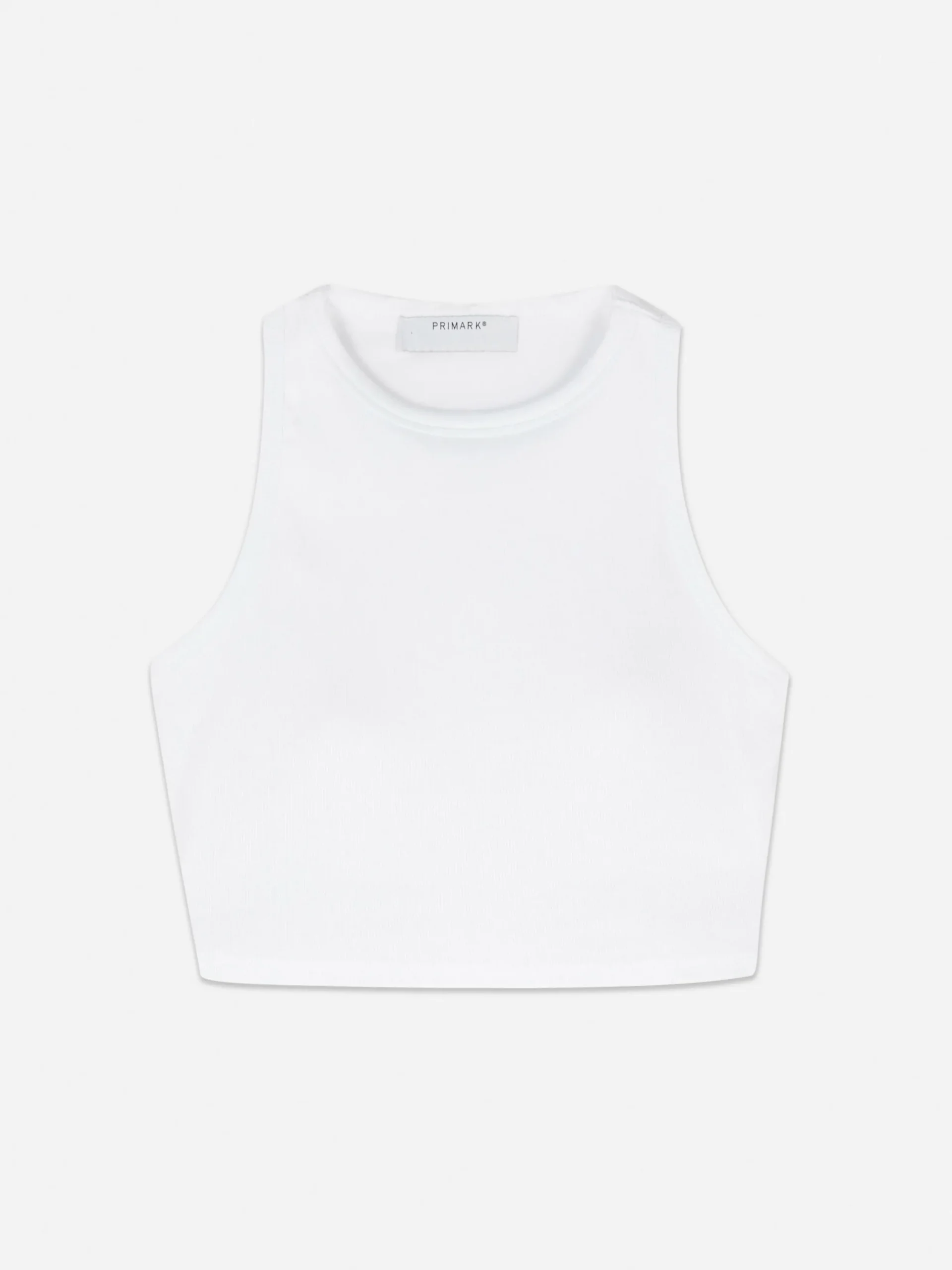 Tops Und T-Shirts|Primark Geripptes, Kurzes Trägertop Mit Racerback Weiß