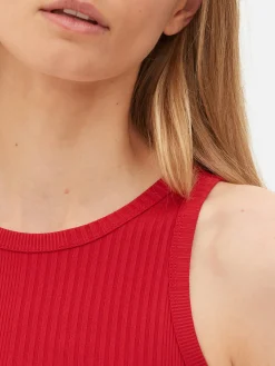 Kleider|Primark Geripptes Midikleid Mit Racerback Rot