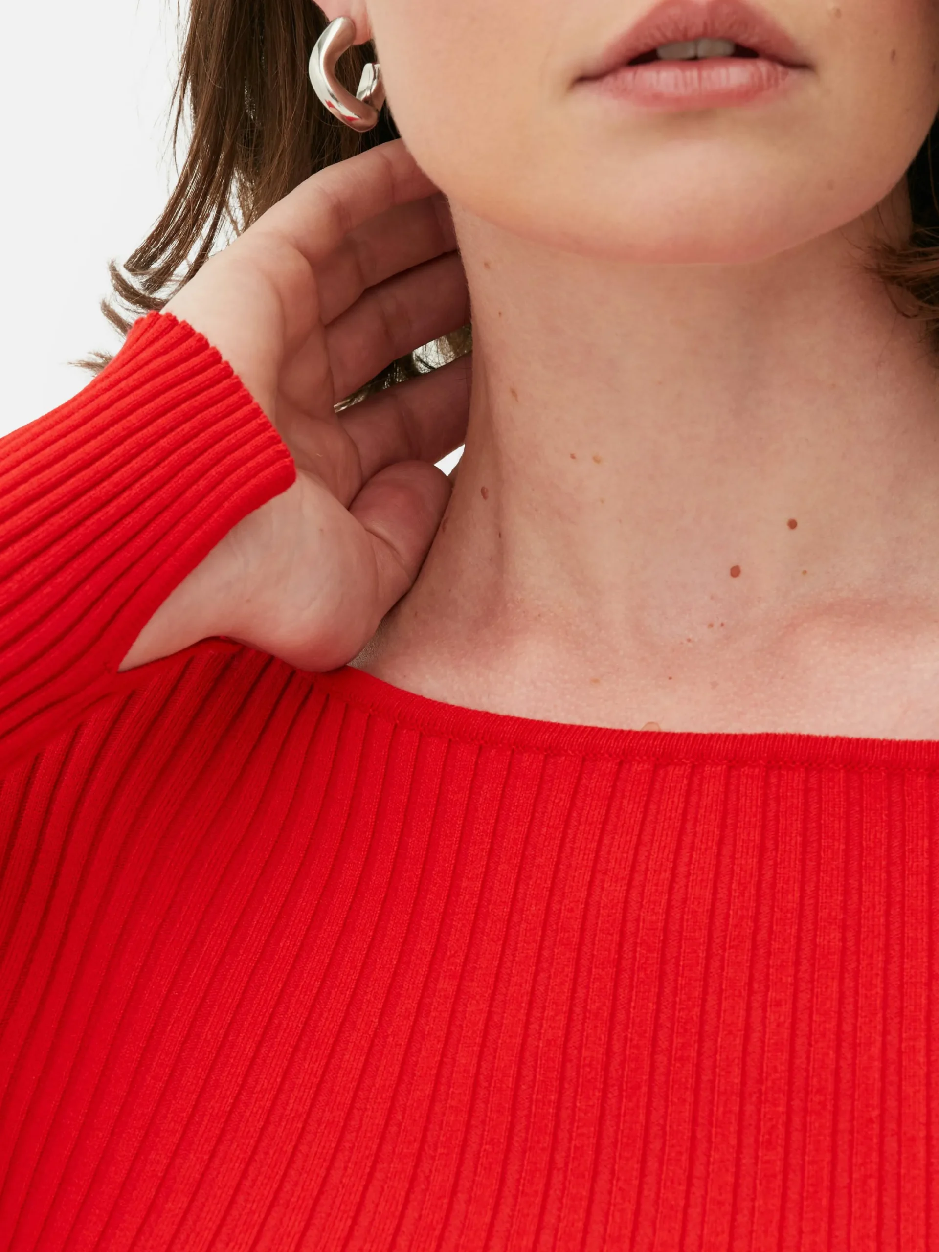 Pullover Und Cardigans|Primark Geripptes Top Mit U-Boot-Ausschnitt Rot