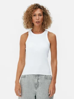 Tops Und T-Shirts|Primark Geripptes Trägertop Mit Racerback Weiß