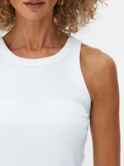 Tops Und T-Shirts|Primark Geripptes Trägertop Mit Racerback Weiß